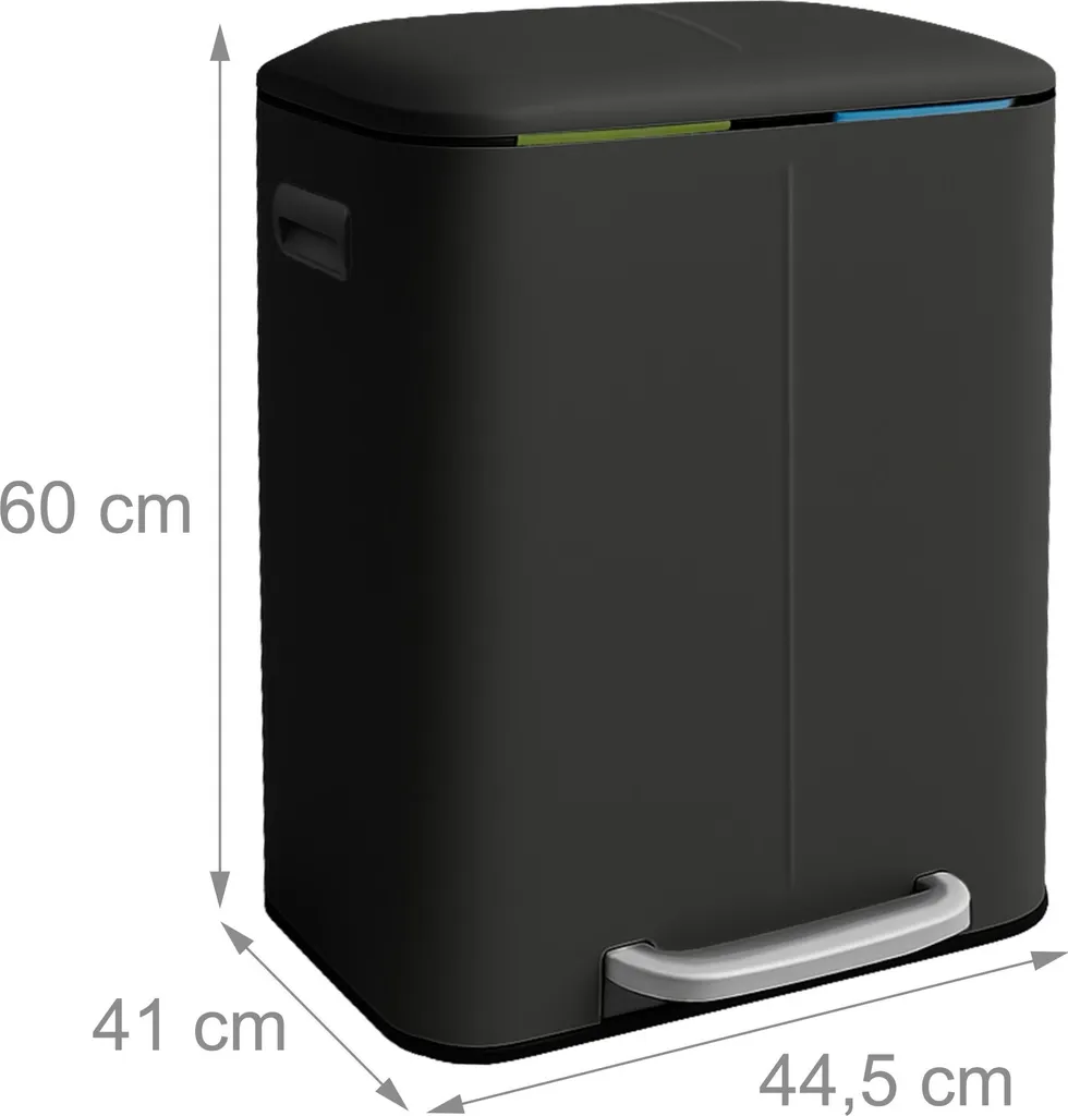 Relaxdays Poubelle 2 compartiments pour tri sélectif - Design moderne