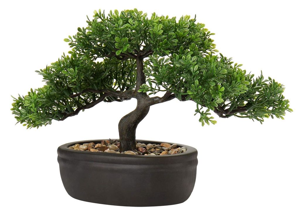 Künstlicher Bonsai im Topf, künstlicher Bonsaibaum, realistisch aussehende künstliche Bonsaipflanze, japanischer dekorativer künstlicher Bonsai...