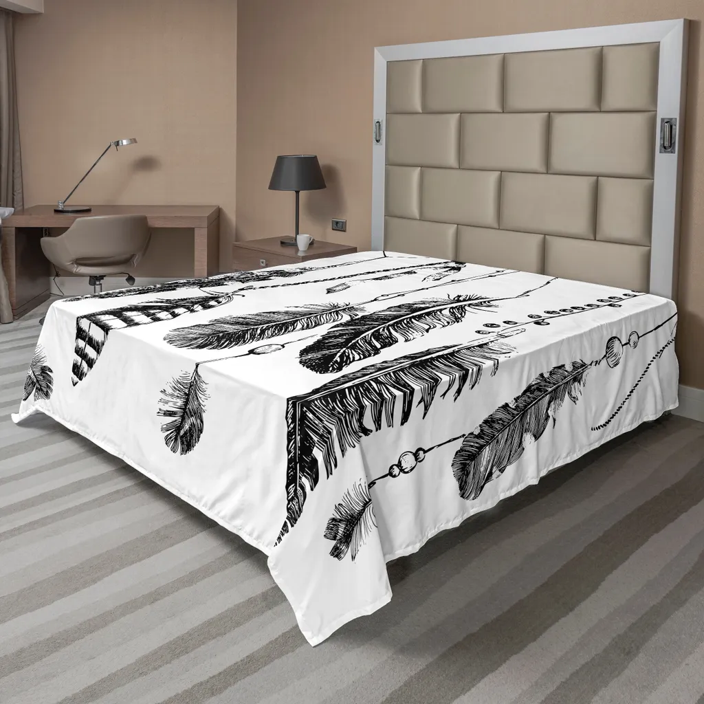 Lenzuolo Etnico ABAKUHAUS Nero 244x205 - Stile Grunge per Camera Boho