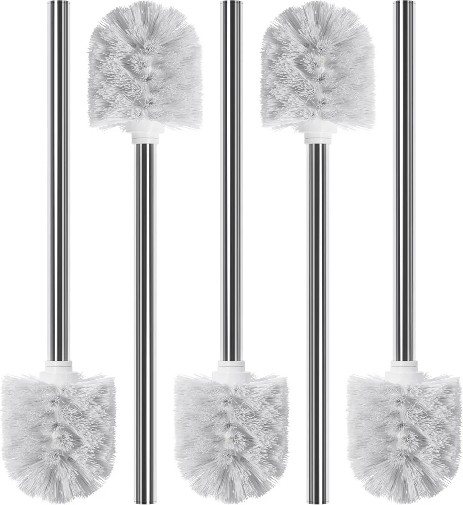 Pack de 5 brosses toilettes acier inoxydable blanc : entretien facile et propre