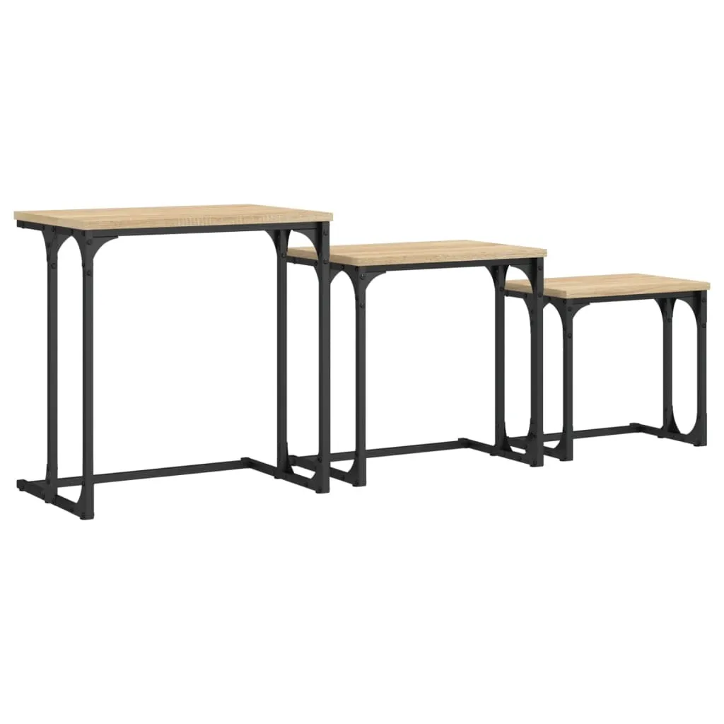 Tavolini ad Incastro SYFAX™ 3 Pezzi Rovere Sonoma - Arredo Casa