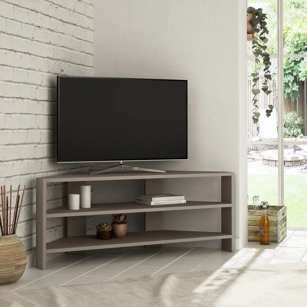 Mobile TV Angolo Skye Decor Thales Moka Chiaro 114 cm - Salvaspazio
