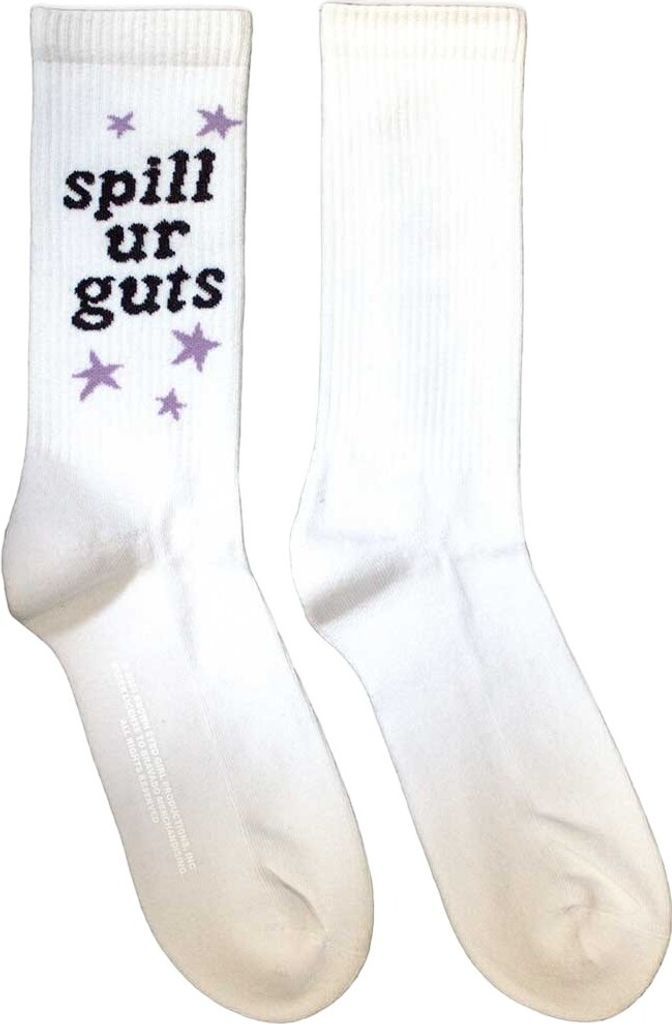Olivia Rodrigo - "Spill Your Guts" Socken für Herren/Damen Unisex RO12179 (40,5 EU - 45,5 EU) (Weiß)