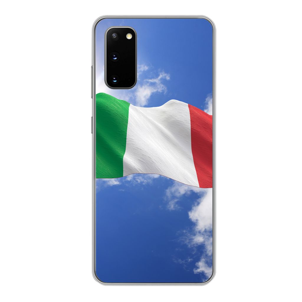 MuchoWow Handyhülle Schutzhülle Hülle für Samsung Galaxy S20 Die Flagge Italiens weht am Himmel Silikon Softcase Handy Hülle - Bild