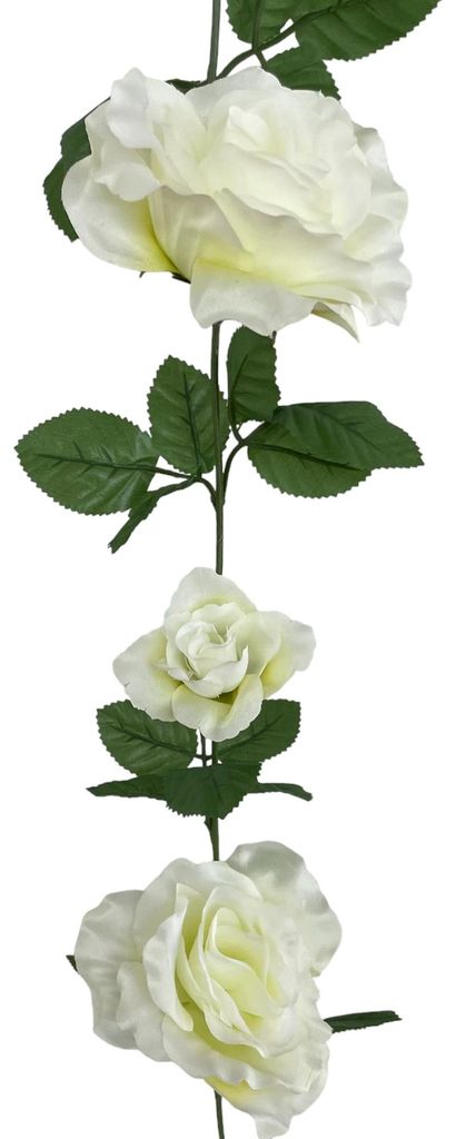 Künstliche ROSENGIRLANDE ca 180cm. Girlande, Blumengirlande in WEISS