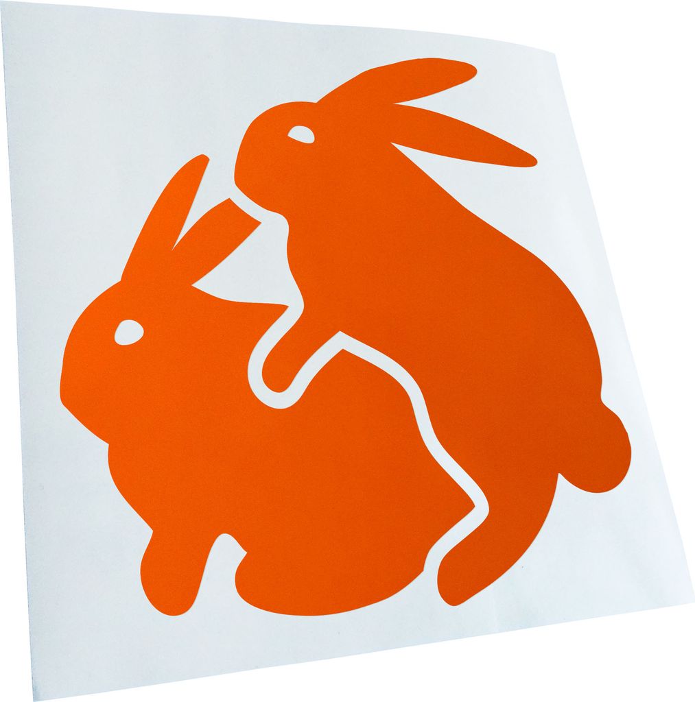 hauptsachebeklebt Kiwistar - Autoaufkleber - Humping Bunny - Poppende Hasen Heckscheibe - Aufkleber für Auto Kfz Fahrrad, LKW, Truck Mofa