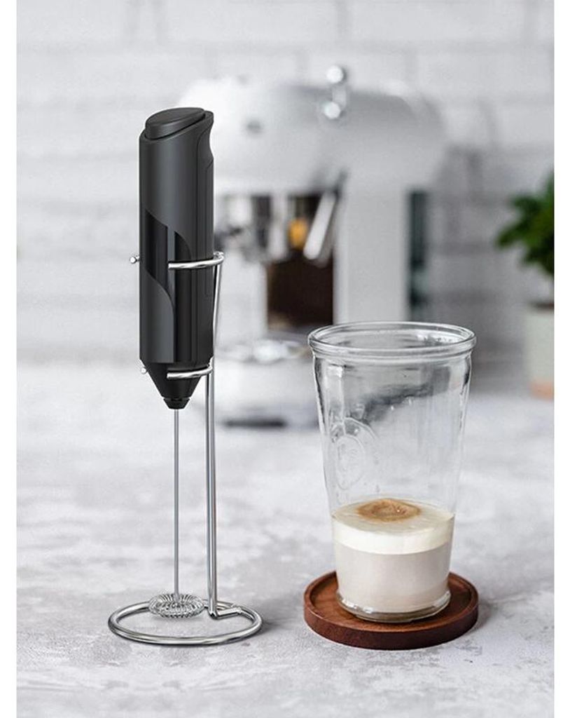 Batteriebetriebener Milchaufschäumer für kalte & warme Milch, 21,8 cm, mit Ständer