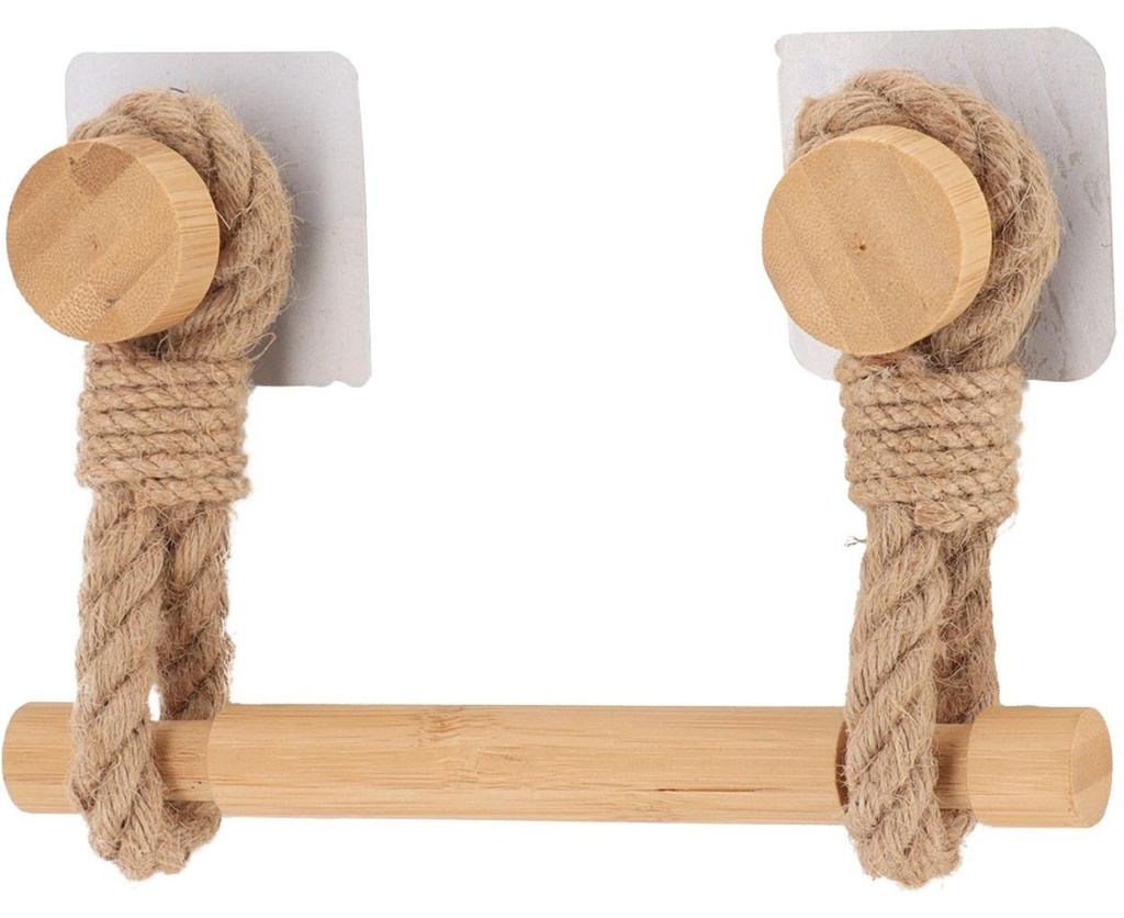 TENDANCE | Toilettenpapierhalter - Toilettenpapierständer - beige - 14 x 20 cm - aus Bambus - Papierständer - Badezimmer - Praktisch