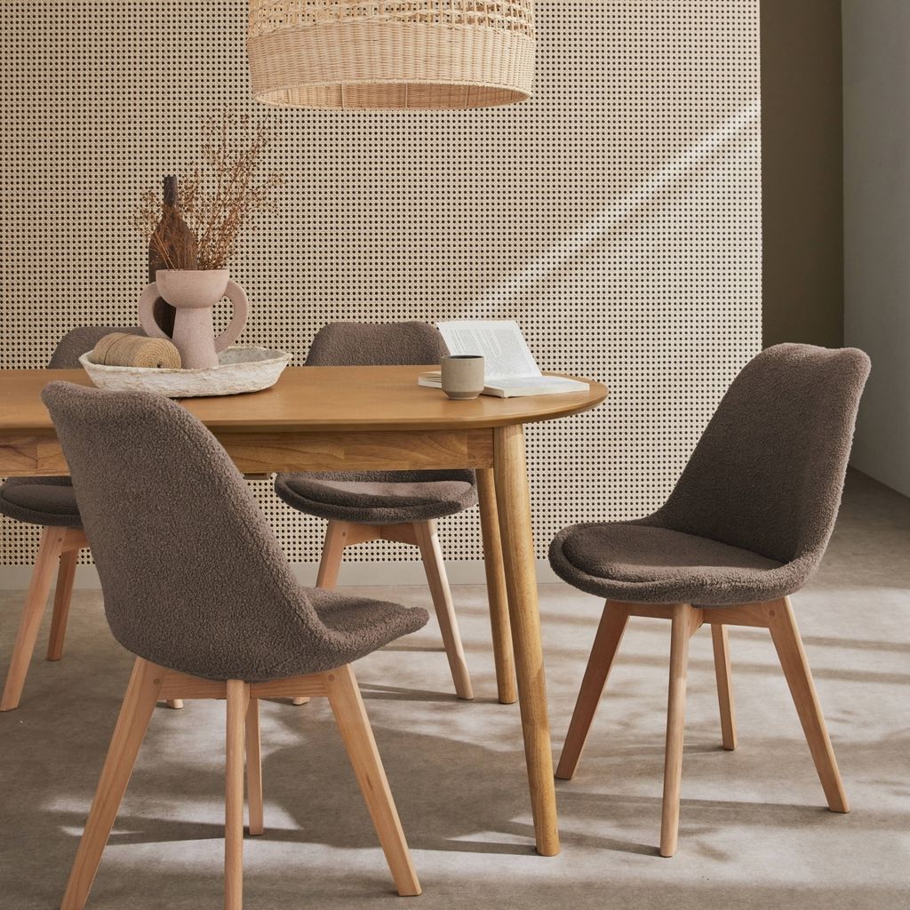 sweeek - 4er-Set skandinavische Stühle mit Holzbeinen - Produktbild 2