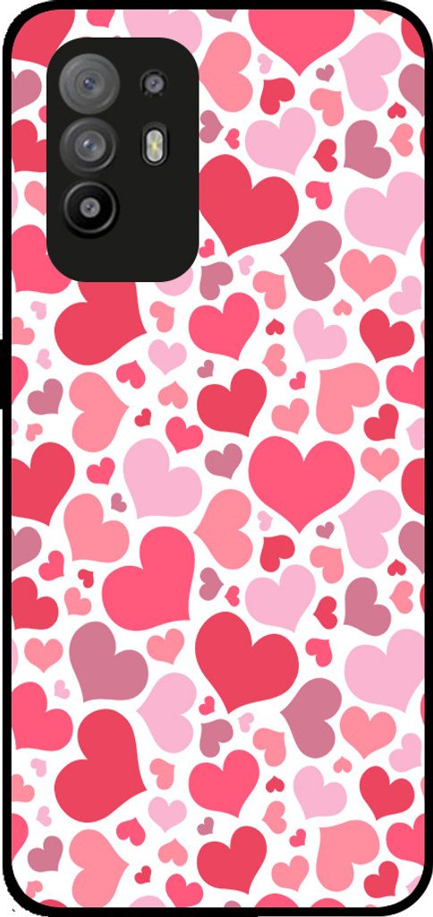 Smartphonica Telefon Fall geeignet für Oppo Reno 5Z mit Herzen drucken - Herzen Design TPU Backcover Fall - Kinder Fall mit Herzen Design