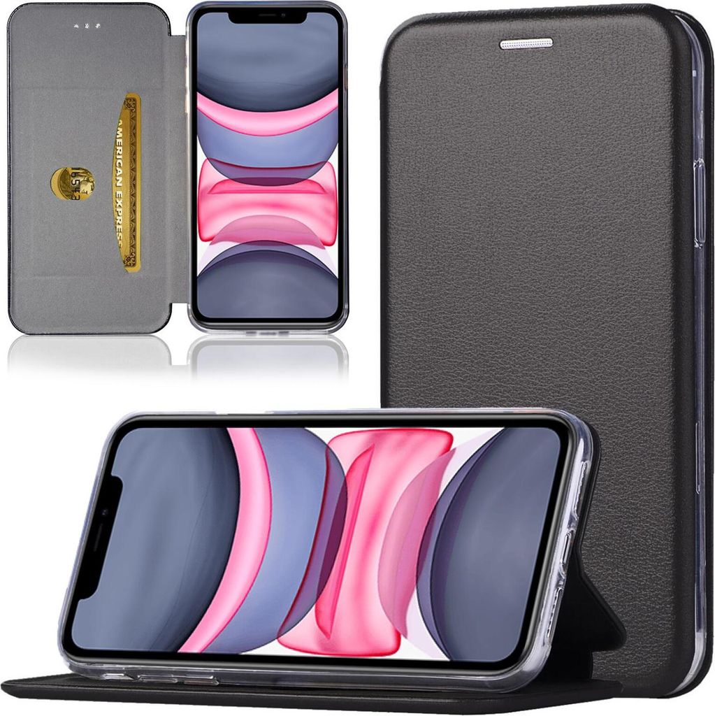 Numerva Klapphülle für Apple iPhone 11, Schwarz, Kunstleder Produktbild 