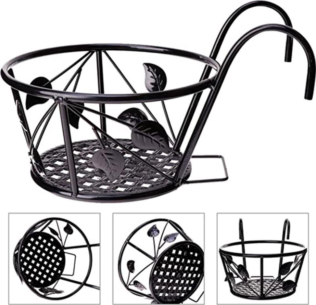 Eisendraht Hängende Blumentopf Halter Halterung Balkon Display Regal Garten Pflanze Blume Halter Balkon Home Decoration