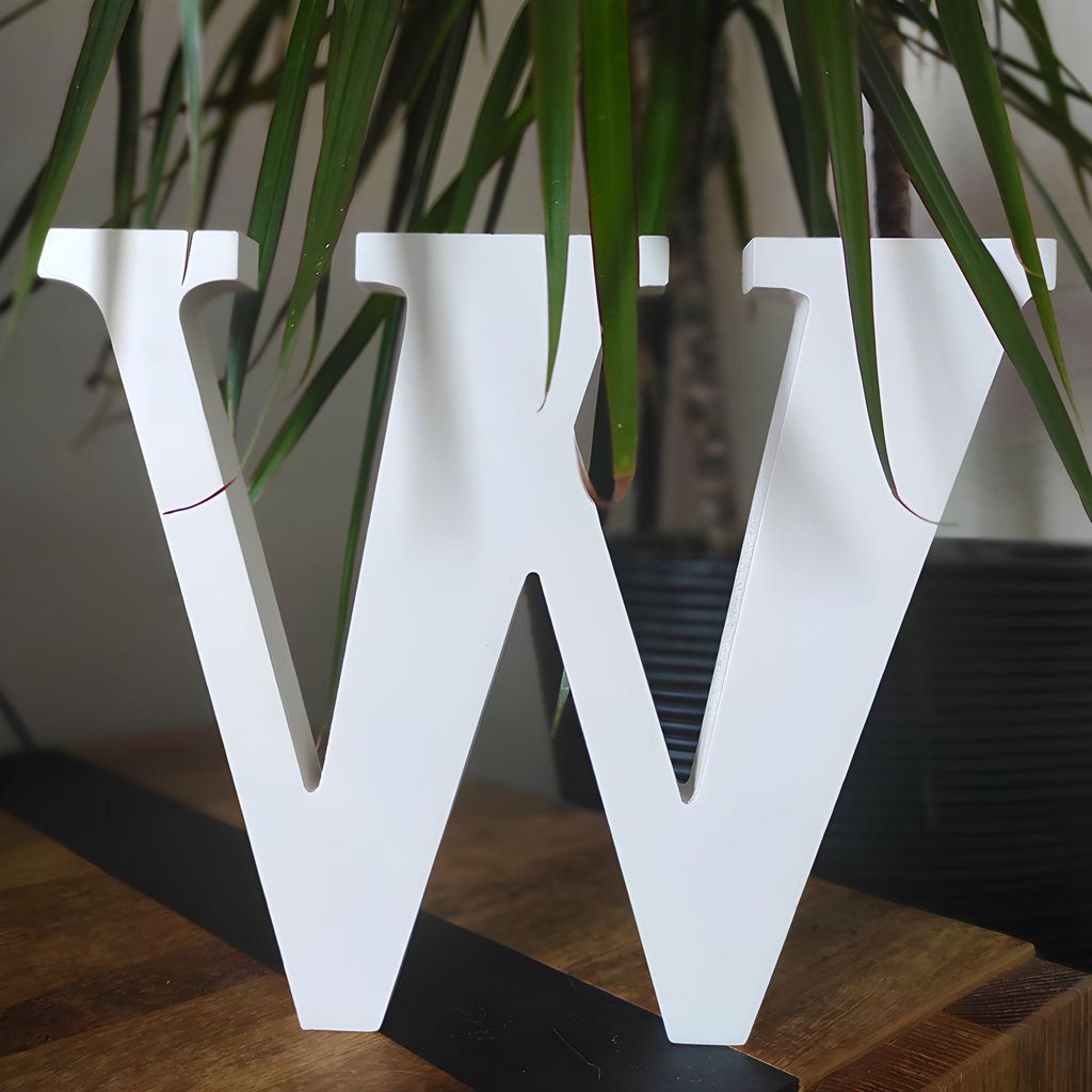 Holzbuchstabe weiß, ca. 20 cm, 1,8 cm Dicke, Buchstabe W Obrázek produktu 