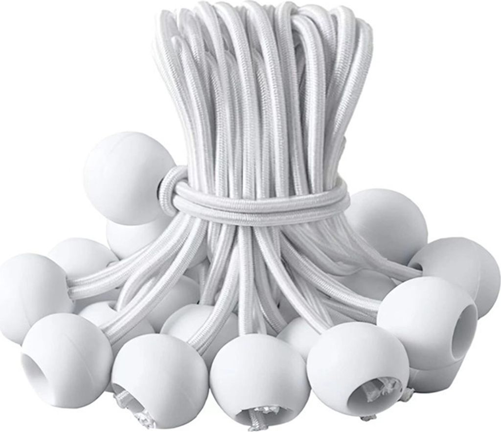 50 Stück Planenschnüre mit Kugeln, tragbare wasserdichte Spanngurte, Planenspanner, elastische Bänder, Campingzubehör