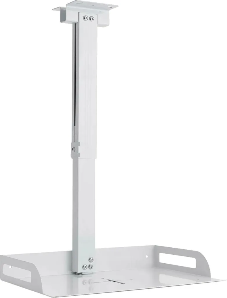 Support Plafond Projecteur pour Home Cinéma Ajustable 34-56 cm Blanc