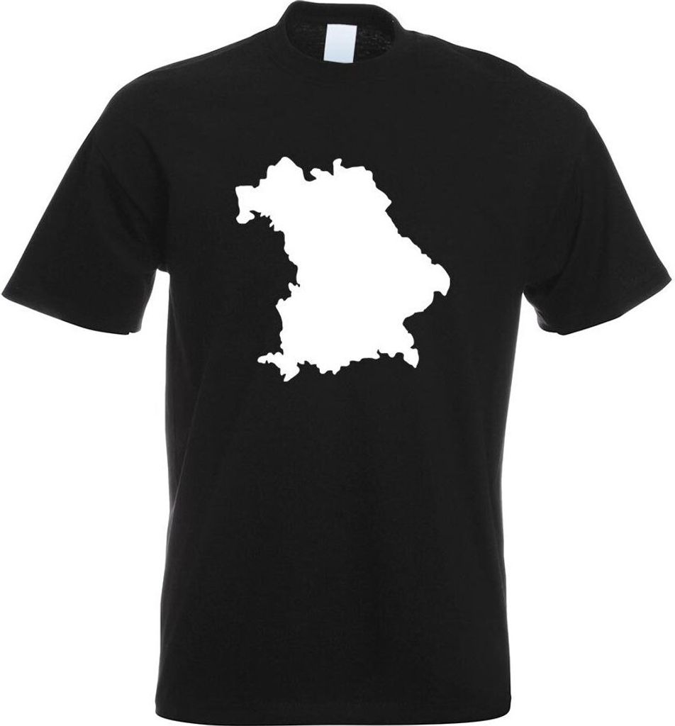Kiwistar - T-Shirt - schwarz - Bayern Deutschland Silhouette Motiv Bedruckt Funshirt Design Print - mit Motiv Bedruckt - Funshirt Design - Sport - ...