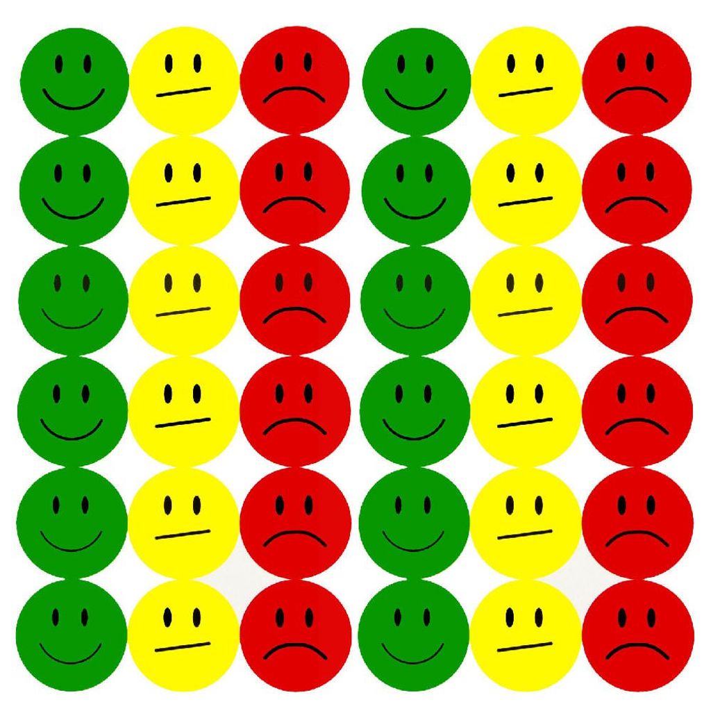 Smiley  Sticker  308-616 Aufkleber 1,3 cm Durchmesser Basteln Kinder 5 Farben