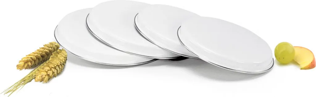 Karl Krüger Set de 4 plaques de cuisson émaillées blanches polyvalentes - 4