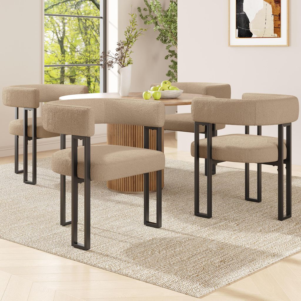 Set di 4 sedie da pranzo Flieks, sedia da pranzo in tessuto Immagine del prodotto 