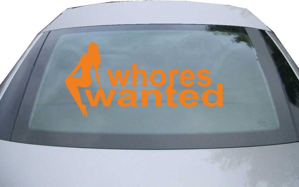 Indigos UG - Aufkleber Heckscheibe & Motorklappe DE6002 - orange - 600x285 mm - whores wanted - Auto Scheiben Fenster Heckklappe Tuning Racing JDM ...