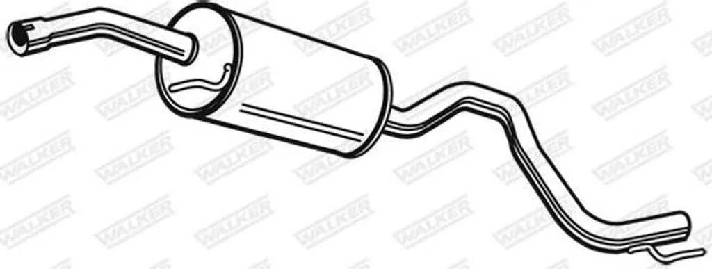 Silencieux central WALKER 22772 pour Transporter IV OE 023253409AN