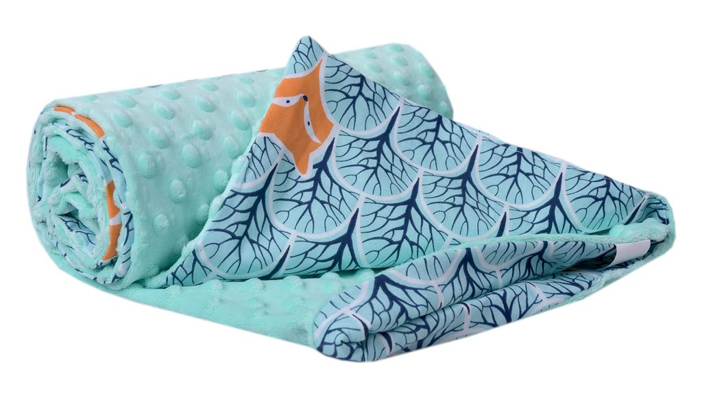 Babydecke für babys Baumwolle, 75x100, Wald mit minzer Produktbild 