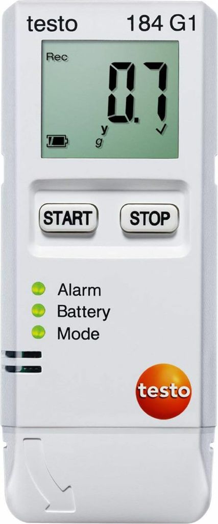 testo - 184 G1 - 0572 1846 - Datenlogger Erschütterung, Feuchte und Temperatur zur Überwachung von Erschütterung, Feuchtigkeit und Temperatur