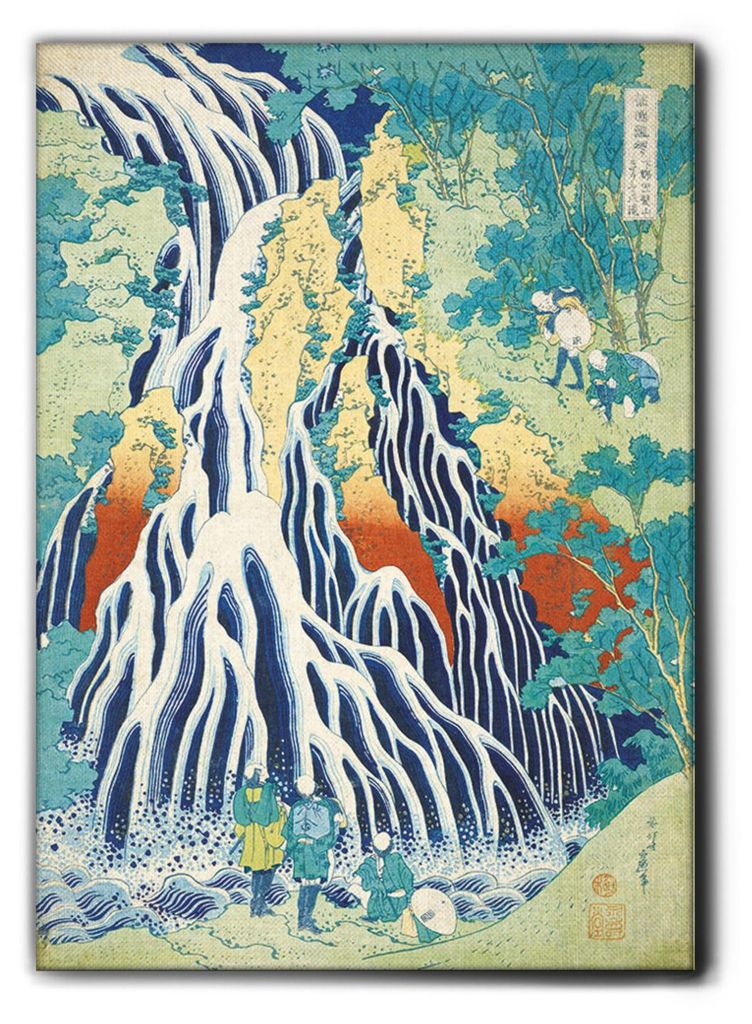 Giallobus - Kirifuri Wasserfall auf Kurokami Berg - Hokusai - 70L x 100W cm - Bild - Premium Loom Canvas mit hoher Dicke