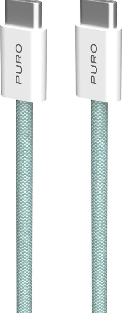 Câble USB-C de synchronisation et charge 1,5m coloris Vert d'eau PURO