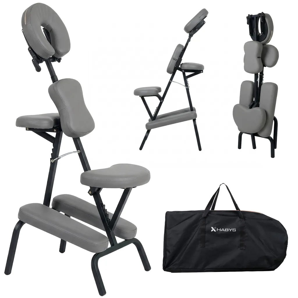 Fauteuil de massage HABYS Flexo gris pliable pour kinésithérapie mobile