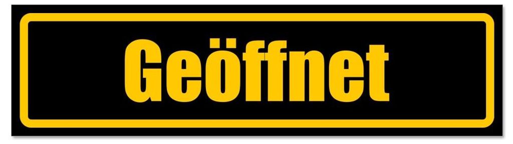 Kiwistar - Autoaufkleber - Gelb - Schwarz - 45 x 12 cm - Geöffnet - Hinweis Aufkleber Sticker für Auto, Kfz, Fahrrad, PKW, LKW