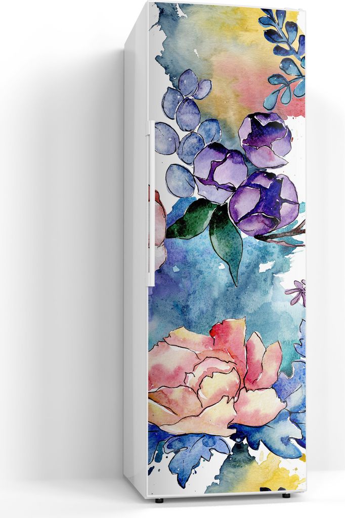 DEQORI Magnetmatte Kühlschrank beschreibbar 60x180 cm 'Bunter Blütenrausch' Magnetfolie