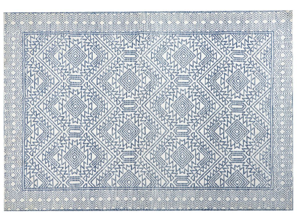 BELIANI Teppich Blau / Weiß 160 x 230 cm Rechteckig Geometrisches Muster für Wohnzimmer Schlafzimmer Flur