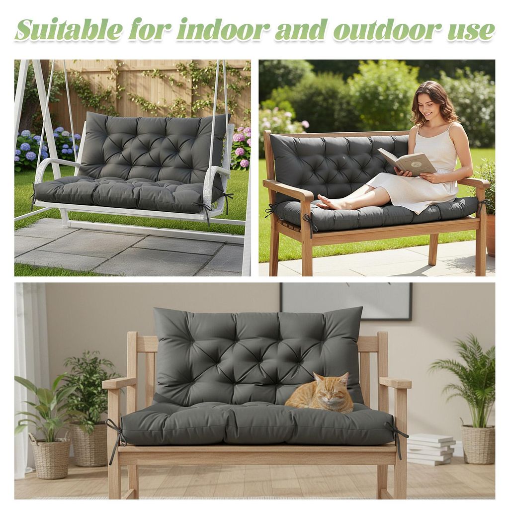 Gartenbankkissen 120x100x10 cm, Outdoor Bankauflage Produktbild 