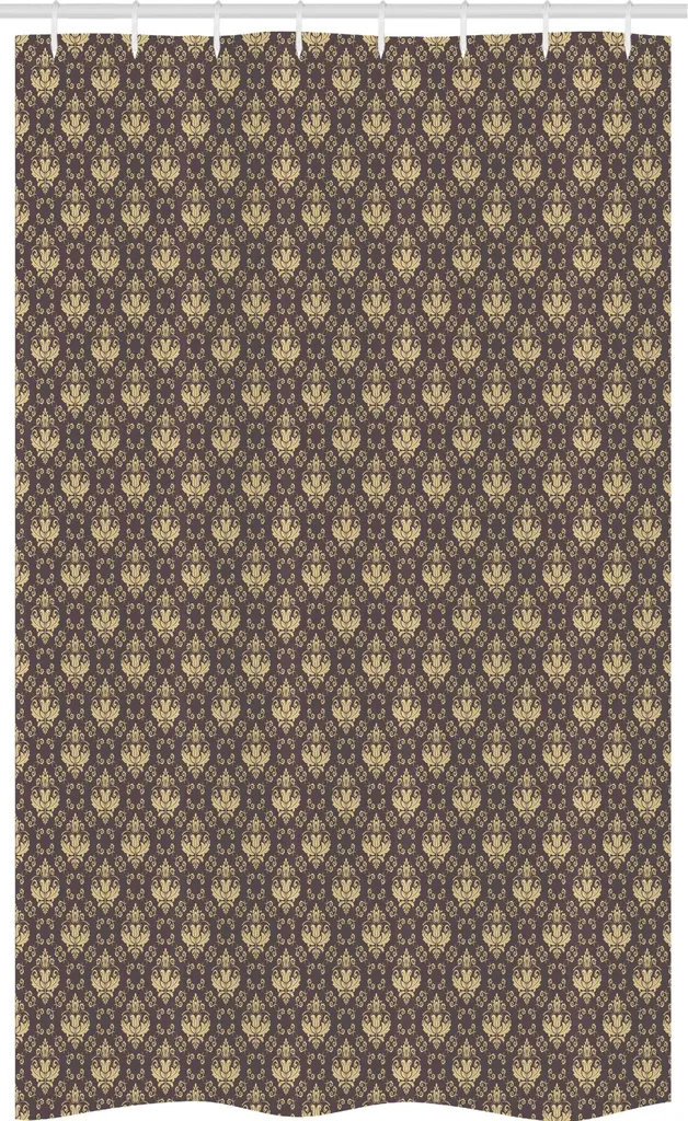 ABAKUHAUS Tenda da doccia marocchina stretta, stile orientale classico, set decorativo per bagno in tessuto con ganci, 120 x 180 cm, color cammello caldo