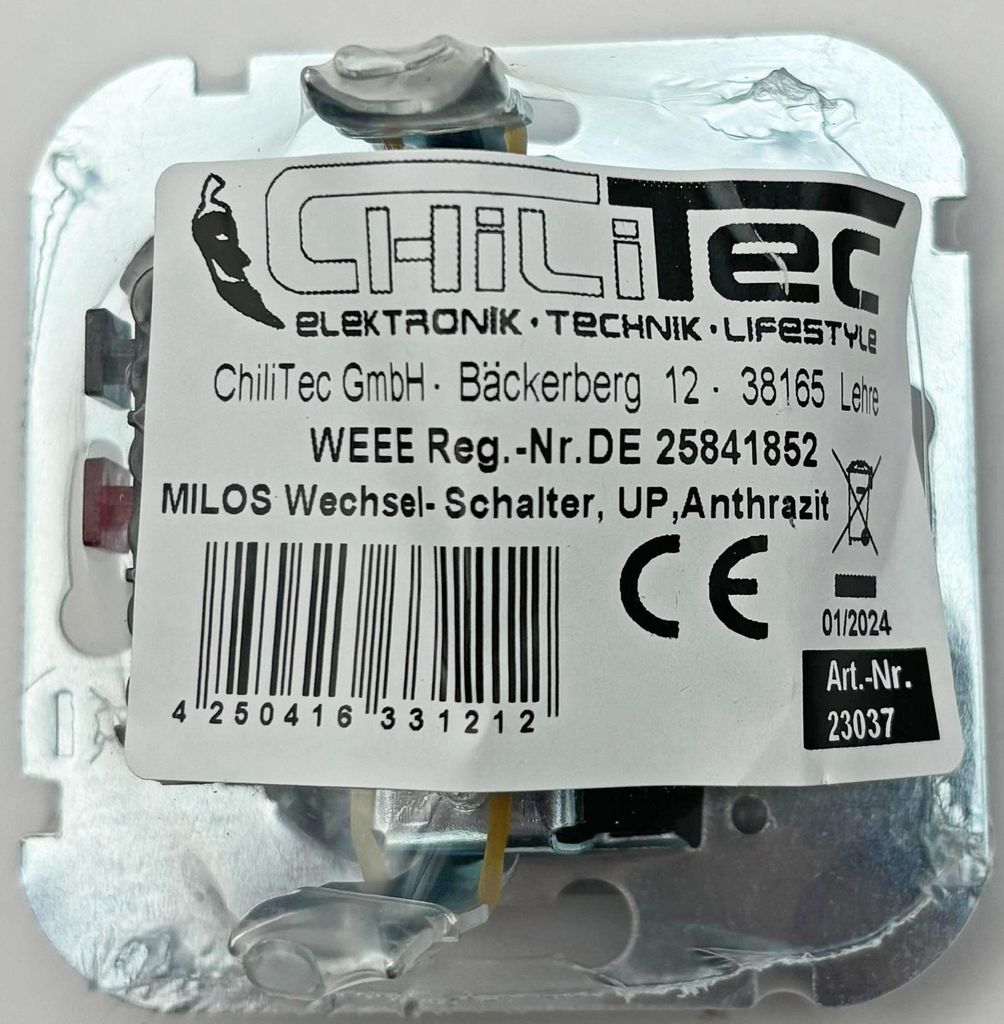 MILOS Wechsel-Schalter, UP, Anthrazit Produktbild 