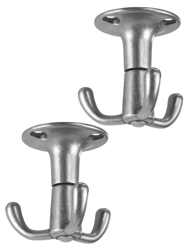 Crochet de Cuisine Pivotant 3 Têtes en Aluminium Brillant Pegasi x2