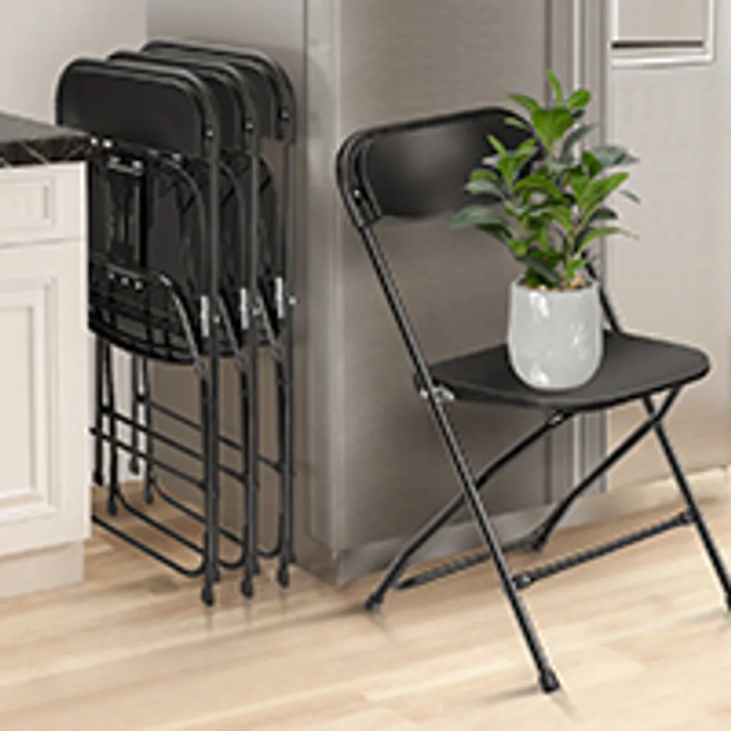 Solution Gain de Place : 10 Chaises Pliantes Noires pour Petits Espaces - 5