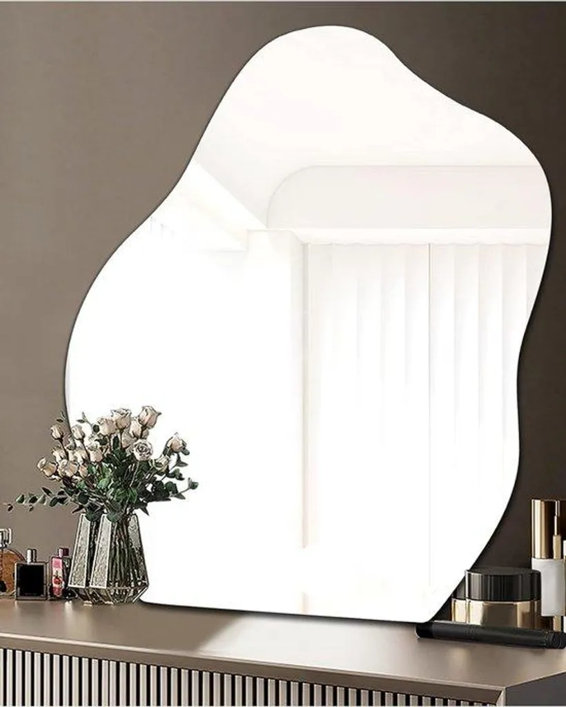 Miroir adhésif rectangulaire asymétrique sans cadre pour mur 38x48 cm