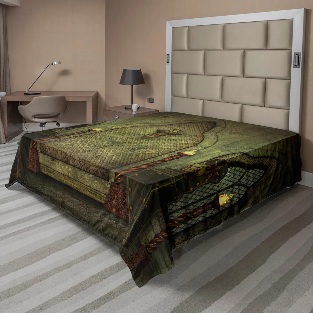Lenzuolo Morbido ABAKUHAUS Gotico 260x228 - Stampa Teschi e Torcia