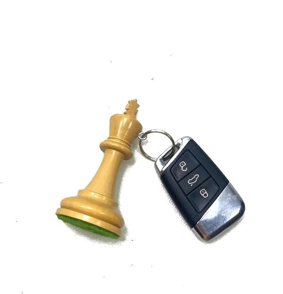 Portachiavi ROOGU Re degli Scacchi in Pregiato Legno Indiano