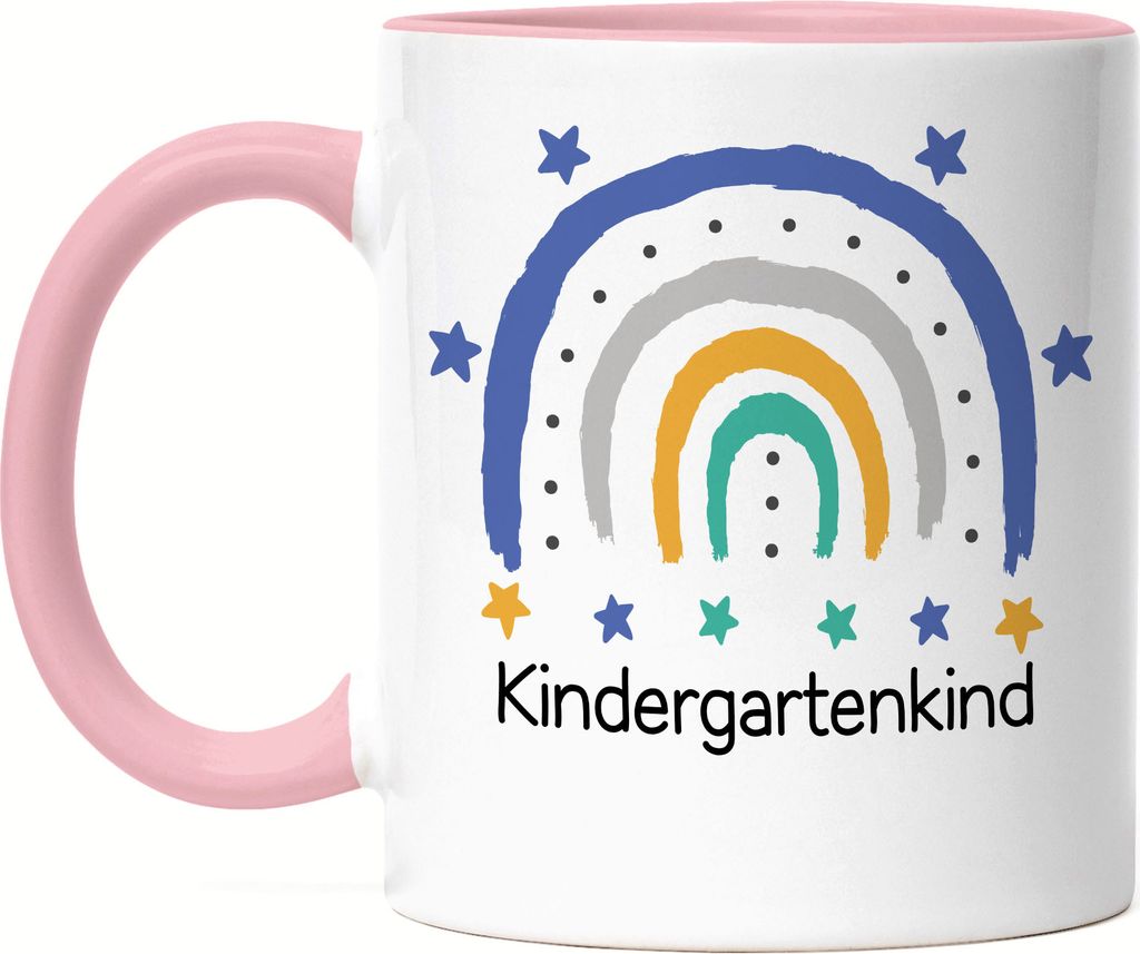 Kindergartenkind Tasse Rosa Geschenk Kindergarten Start Kita Regenbogen Sterne Jungs