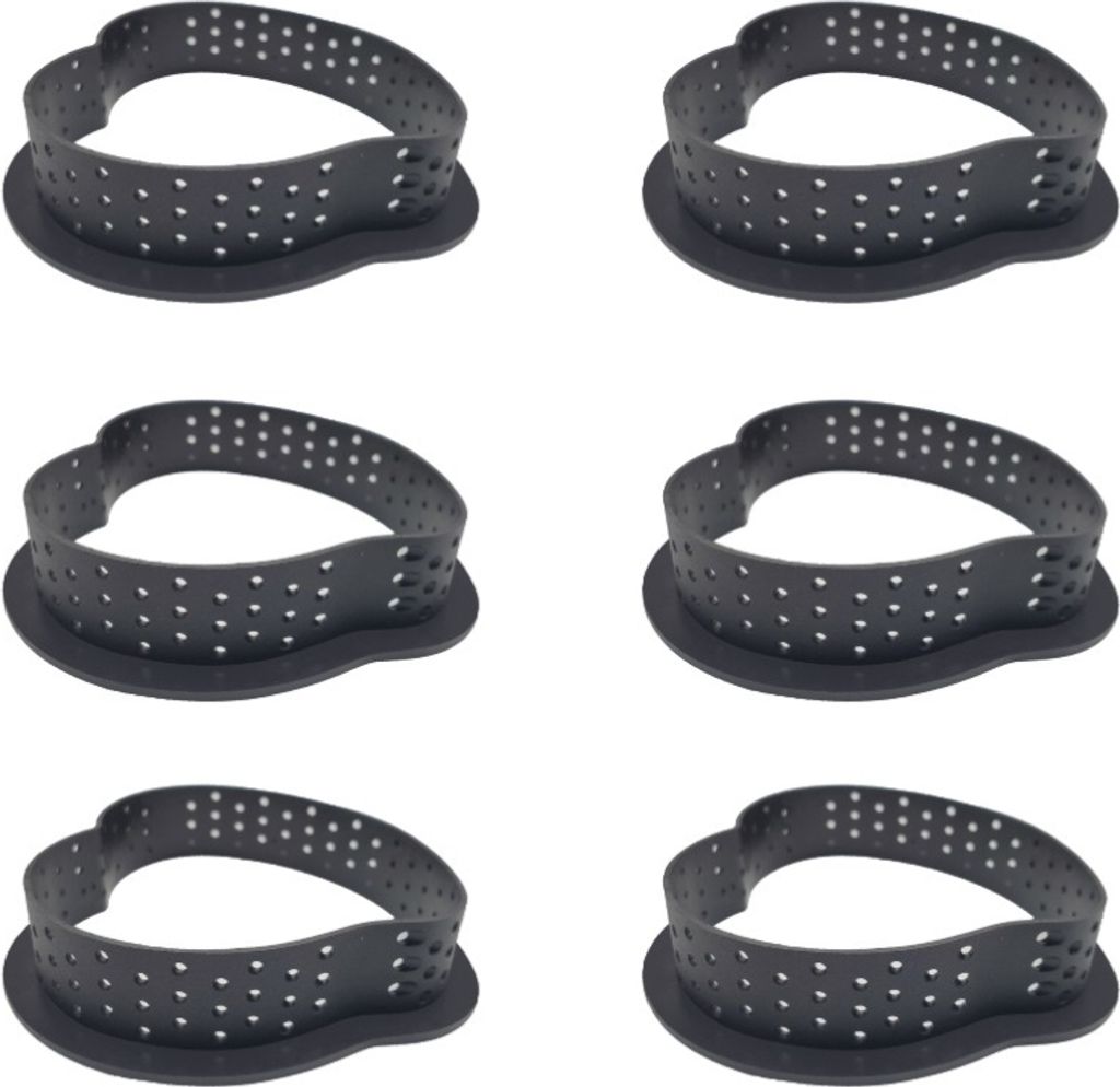 6 Stück Herz Tortenring Set Backringe aus Nylon Dessertringe Antihaft Crumpets Ringe Perforierter Cutter Tartelette Mousse Ringe für DIY Mousse P...