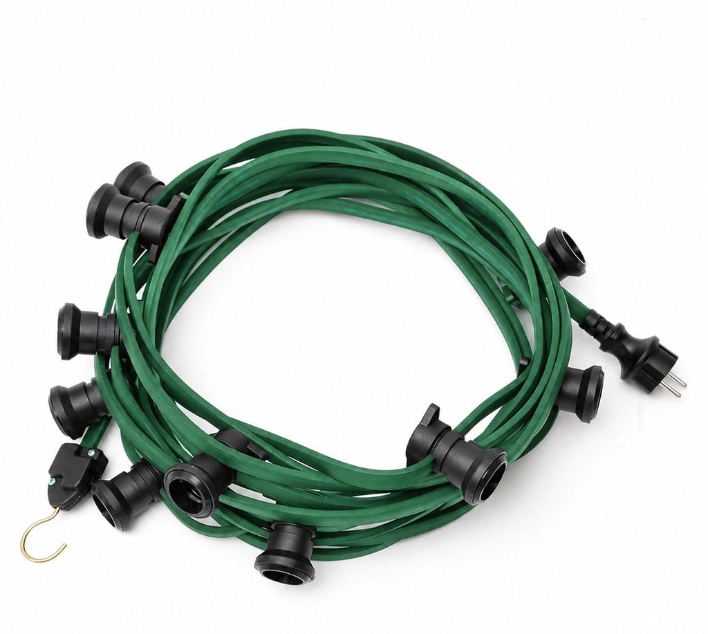 Illu-/Partylichterkette 50m - Außenlichterkette grün - 50x E27 Schraubfassung