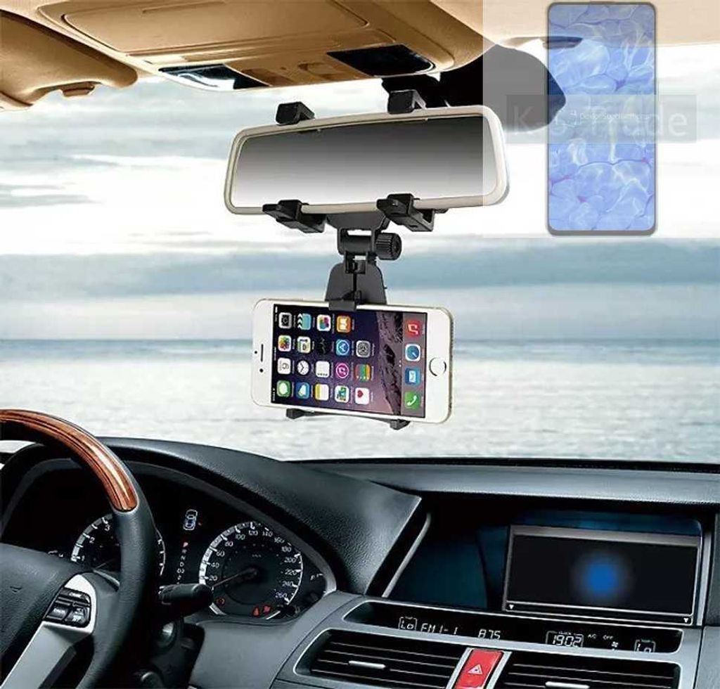 K-S-Trade Smartphone Halterung kompatibel mit Oppo Reno6 5G Rückspiegel Halterung schwarz Auto Halterung KFZ Halter