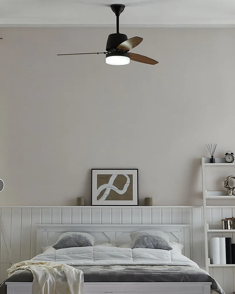 Ventilateur de plafond noir moderne Lumarko Mlava avec télécommande