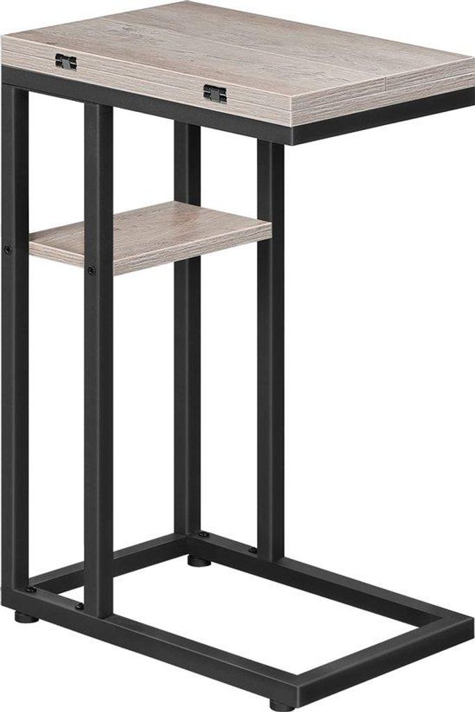Klappbarer Beistelltisch, Nachttisch, Laptopständer, Grau/Schwarz, Klein