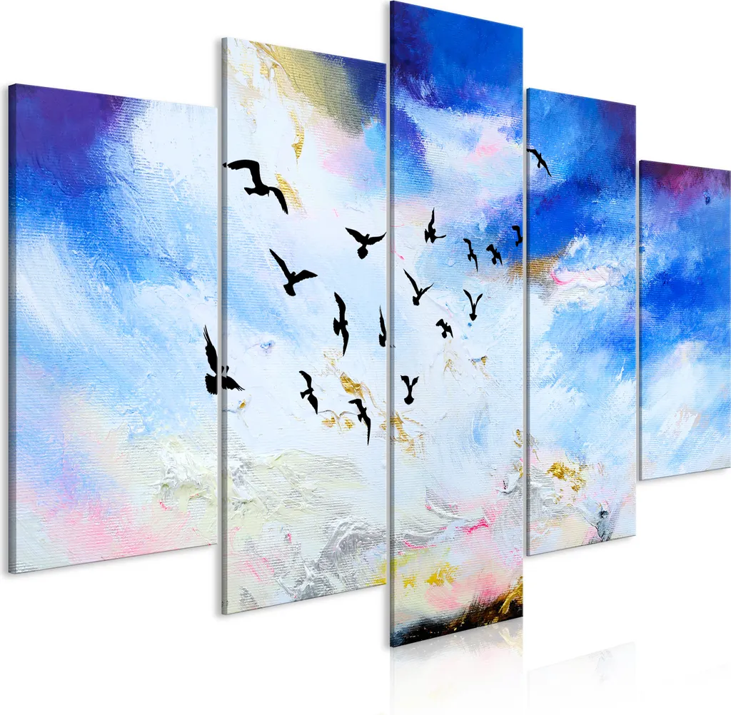 Quadro Paesaggio Autunno 5 Pezzi 200x100 cm - Arte Murale Moderna TNT - 1