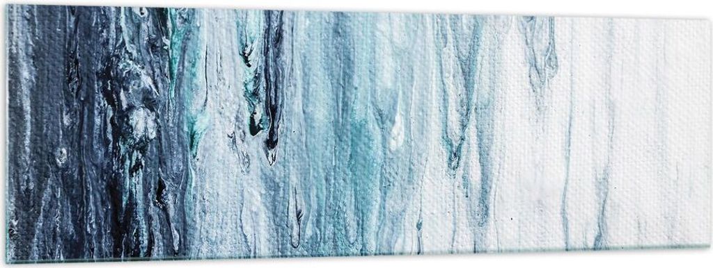 Bilder auf glas - Einteilig - Abstraktion Prellung Blau - 160x50cm - Glasbilder - Wandbilder - Bilder - Wanddekoration aus Glas - Glas Bilder - Wan...
