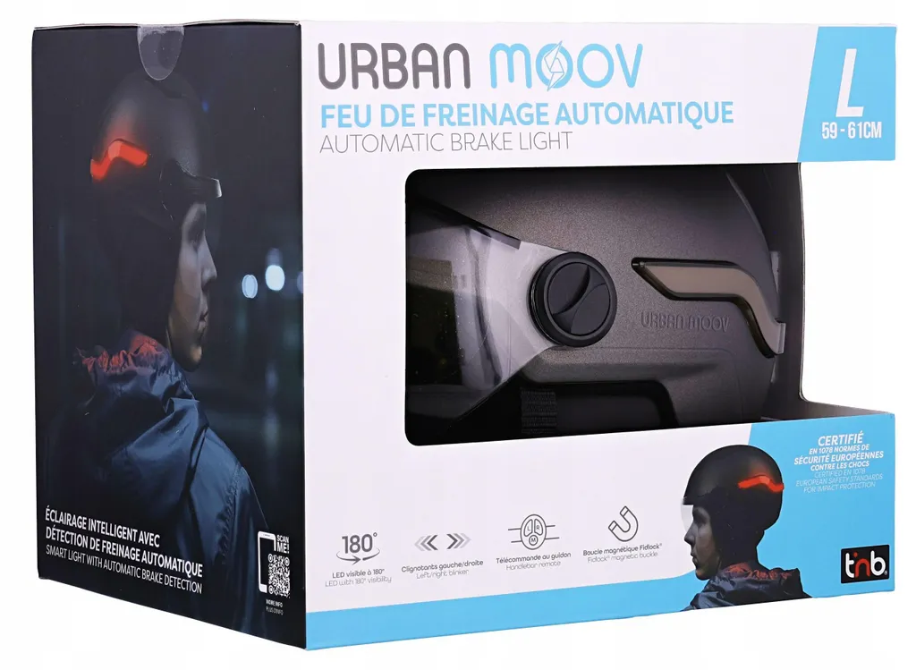 Casque connecté LED avec télécommande guidon pour scooter et vélo L - 9